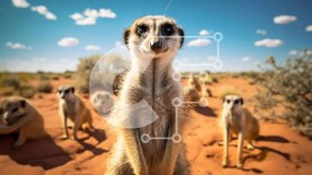 Σετ των 2 Intra Συλλεκτικό Ξύλινο Παζλ Plywood 4mm - Περίεργα σουρικάτ στην έρημο Σε Ξύλινο Κουτί - Διαστάσεις: 10x10 cm – 25 κομμάτια