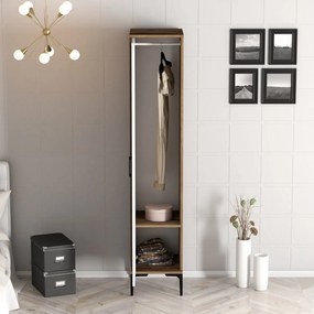 Μονοφυλλη Ντουλαπα Καρυδια/ Λευκο KUMSAL 47.5x40x201.4