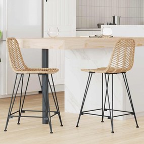 VidaXL Καρέκλα Μπαρ 2 τμχ. Φυσικό 44,5 x 54,5 x 97,5 εκ.