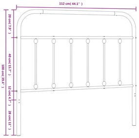 vidaXL Κεφαλάρι Λευκό 107 εκ. Μεταλλικό