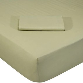 Σεντόνι 1016 Με Λάστιχο Green Olive Das Home King Size 180x235cm 100% Βαμβάκι