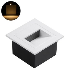 Χωνευτό Σποτ Φωτιστικό Τοίχου LED 3W IP65 Θερμό 2700K Λευκό STEP-MINA 90626 Globostar-90626-Λευκό 90626
