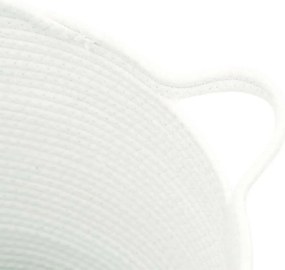 vidaXL Καλάθι Αποθήκευσης Λευκό Ø38 x 36 εκ. Βαμβακερό