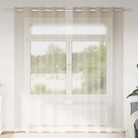 vidaXL Κουρτίνα βυσσινί 2 τμχ. Άμμος 245 x 140 εκ. Πολυεστέρας
