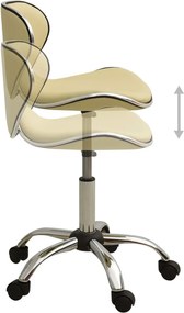 323677 vidaXL Salon Spa Stool Cream Faux Leather