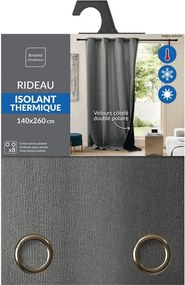 Κουρτίνα Chenille Douceur d'intérieur - 140x260cm - Γκρι
