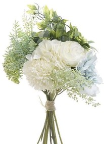 Διακοσμητικό Λουλούδι-Μπουκέτο 3-85-505-0052 Blue-White Υ38 Inart Ύφασμα