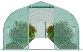 VEVOR Walk-in Tunnel Greenhouse 29.53x9.84x6.6ft Galvanized Frame PE Cover Green