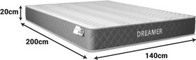 Στρώμα Dreamer pakoworld pocket spring διπλής όψης 20cm 140x200εκ