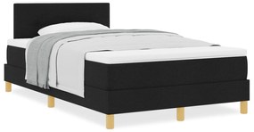 vidaXL Κρεβάτι με Βάση και Στρώμα Μαύρο 120x200 εκ Ύφασμα