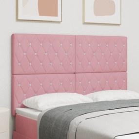 vidaXL Κεφαλάρι Ροζ 140 cm με Κρυστάλλινο Κουμπί Tufted