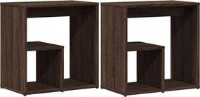 vidaXL Τραπεζάκια Σαλονιού 2 τεμ Καφέ Δρυς 50x30x50 εκ. Επεξ. Ξύλο