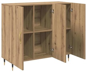 vidaXL Πλαϊνό γραφείο Καφέ 90 x 34 x 80 εκ. Επεξεργασμένο ξύλο