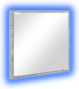 vidaXL LED Καθρέφτης Μπάνιου Γκρι Σοναμά 40x8.5x37 εκ Επεξεργασμένο Ξύλο