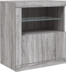 vidaXL Μπουφές με LED Γκρι Sonoma 162x37x67 εκ.