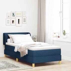 vidaXL Κρεβάτι με Στρώμα σε Μπλε, 90x200 εκ., Υφασμάτινο
