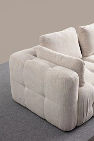 Corner Sofa Amaris 3 Seater With Pouffe - Beige Beige