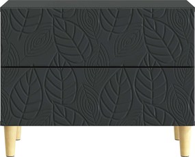 vidaXL Κομοδίνο Μαύρο 62 x 34,5 x 48 εκ Επεξεργασμένο Ξύλο