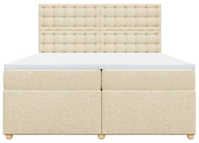 ΚΡΕΒΑΤΙ BOXSPRING ΜΕ ΣΤΡΩΜΑ ΚΡΕΜ 200X200 ΕΚ. ΥΦΑΣΜΑΤΙΝΟ 3293706