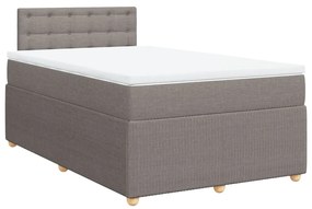 vidaXL Κρεβάτι Boxspring με Στρώμα Taupe 120x190 εκ. Υφασμάτινο