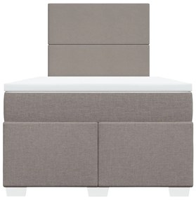 Κρεβάτι Boxspring με Στρώμα Taupe 120x190 εκ. Υφασμάτινο - Μπεζ-Γκρι