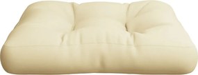 vidaXL Μαξιλάρα Δαπέδου / Παλέτας Κρεμ 60 x 61,5 x 10 εκ. Βαμβακερή