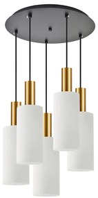 SE21-GM-4-5BL-GL3 ADEPT TUBE Gold Matt Pendant White Glass+