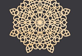 Σετ των 2 Intra απο ξύλο plywood 3mm-4mm πάχος Τρισδιάστατη Mandala Δίασταση 30x30 cm INTRAFABR-86061857