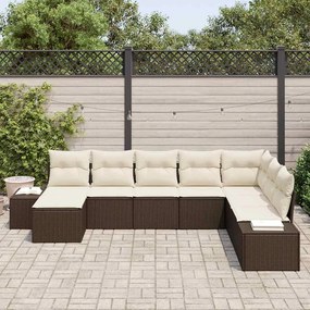 vidaXL Σετ Καναπέ Κήπου με μαξιλάρι 8 pcs συνθετικό ρατάν