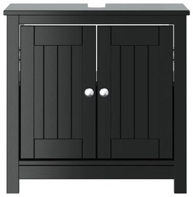 vidaXL Ντουλάπι Νιπτήρα BERG Μαύρο 60 x 34 x 59 εκ. Μασίφ Ξύλο Πεύκου