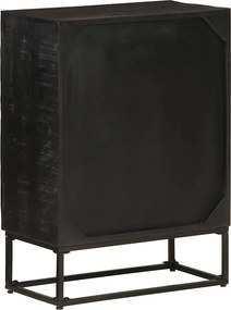 vidaXL Ντουλάπι Μαύρο 55x30x76 εκ. από Μασίφ Ξύλο Μάνγκο και Σίδηρο