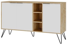 Μπουφές Clara Megapap χρώμα sapphire oak - λευκό 142x35,6x83εκ.