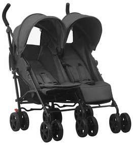 vidaXL Καρότσι Διδύμων Ανθρακί Ατσάλινο