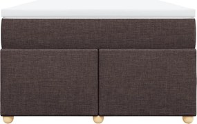 vidaXL Κρεβάτι Boxspring με Στρώμα Σκούρο Καφέ 120x200 εκ. Υφασμάτινο