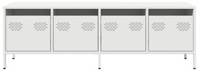 vidaXL Έπιπλο Τηλεόρασης Λευκό 135x39x43,5 εκ. Ατσάλι Ψυχρής Έλασης