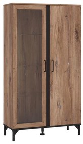 Βιτρίνα Corsica 2K VS1 Flagstaff Oak - Μαύρο 84,5x35x153 εκ.