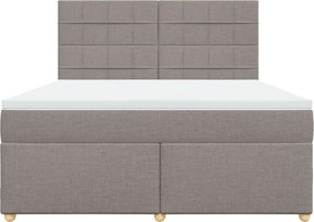 vidaXL Κρεβάτι Boxspring με Στρώμα Taupe 180x200 εκ. Υφασμάτινο