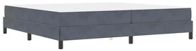 vidaXL Κρεβάτι box spring με στρώμα Σκούρο Γκρι 200 x 200 cm Βελούδο