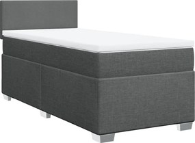 vidaXL Κρεβάτι Boxspring με Στρώμα Σκούρο Γκρι 90x190 εκ. Υφασμάτινο