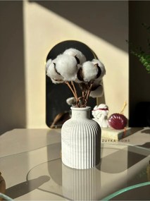 Stewehome διακοσμητικό βάζο από πέτρινη σκόνη Λευκό 10x7 cm