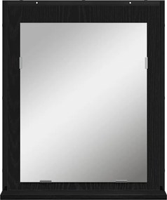 vidaXL Καθρέφτης με ράφι Επιτοίχιο Μαύρη δρυς 50 x 12 x 60 εκ