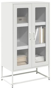 Highboard Λευκό 68x39x123 cm Ατσάλι - Λευκό