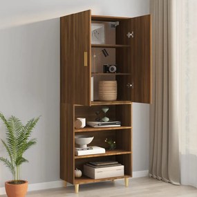 vidaXL Κρεμαστό Ντουλάπι Τοίχου Καφέ Δρυς 69,5x34x90 εκ Επεξ. Ξύλο