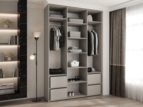 Ντουλάπα Como IV 160 Τρίφυλλη-Cashmere - Χρυσό