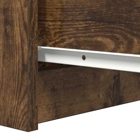 Συρταριέρα με Συρτάρια Καπνιστή Δρυς 37,5x35x99 εκ. Επεξ. Ξύλο - Καφέ
