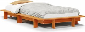 vidaXL Σκελετός Κρεβ. Χωρίς Στρώμα Καφέ Κεριού 90x200 εκ Μασίφ Πεύκο