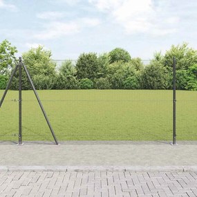 vidaXL Φράχτης με Στήλες. Γκρι 1.2 x 10 m Ατσάλι