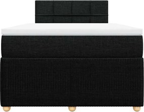 vidaXL Κρεβάτι Boxspring με Στρώμα Μαύρο 120x190 εκ. Υφασμάτινο