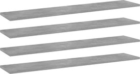 vidaXL Ράφια Βιβλιοθήκης 4 τεμ Γκρι Σκυροδ. 100x20x1,5 εκ. Επεξ. Ξύλο