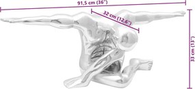 vidaXL Γλυπτική Ασημί 91,5 x 32 x 33 εκ Αλουμίνιο